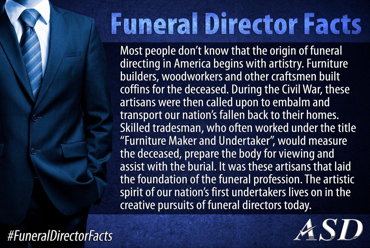myASDcalls's tweet photo. 30 #FuneralDirectorFacts in Honor of National Funeral Directors Recognition Day This Week: https://t.co/j0GJt0kRxg https://t.co/f2TIMeKX7e