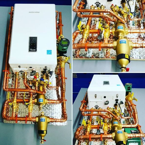 NavienInc's tweet photo. Another Navien NCB-E combi boiler pre-fab panel headed to the field for installation. Great work by @AccuServPro #HVAC #plumbing #efficient https://t.co/EQJl3XDaoL