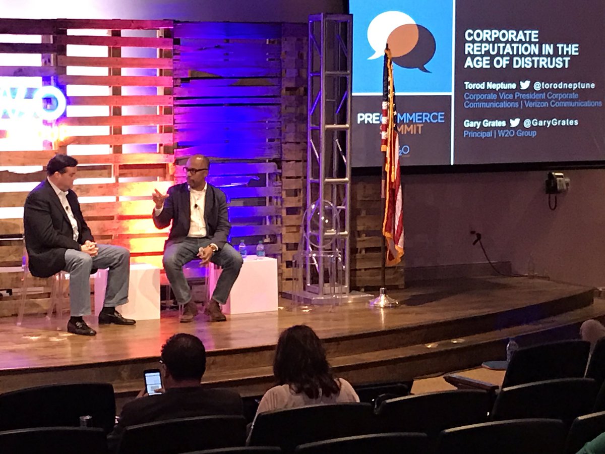 robcroninNY's tweet photo. Verizon's @torodneptune and @W2OGroup's @GaryGrates talk about corporate reputation, the role of data and what metrics matter #W2OatSXSW https://t.co/SfdlWu3EtI