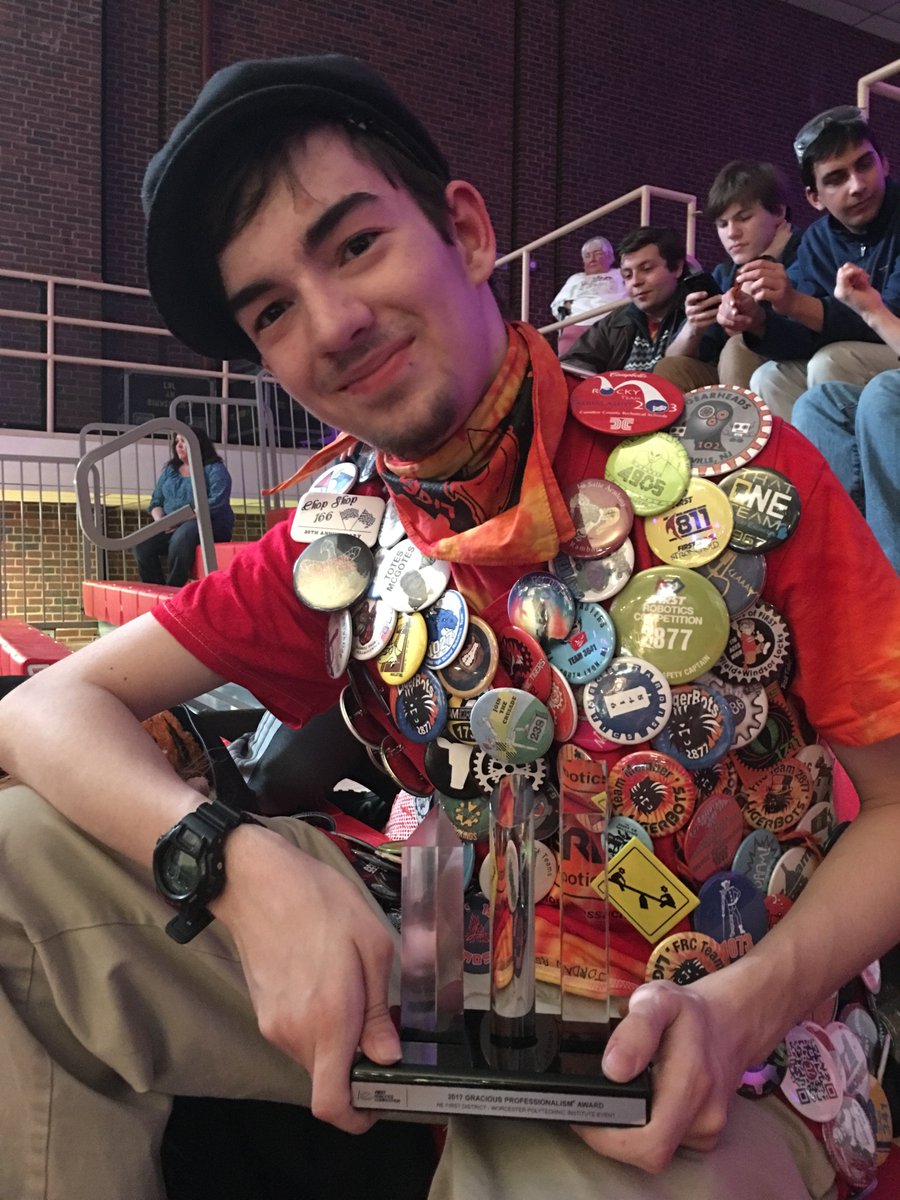 LigerBots's tweet photo. Awarded the 2017 @WPI District Gracious Professionalism Award! Our team Treasurer is holding the award & showing lots of FRC teams. https://t.co/wLQXLC0DCv
