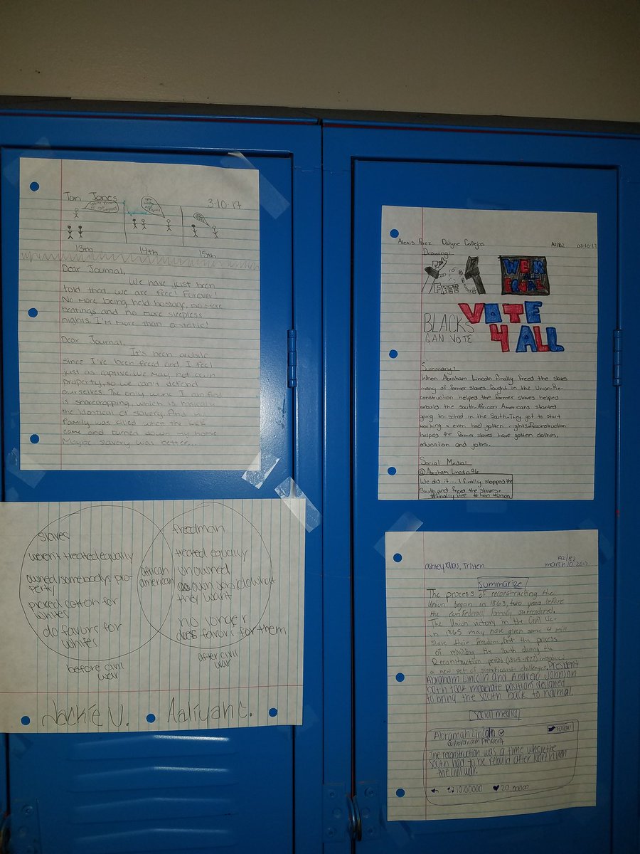 rylanderedu's tweet photo. Our Civil War and Reconstruction wall. #roadmap #successorfailure #tictactoe #braindump https://t.co/H9o9UmQSoy