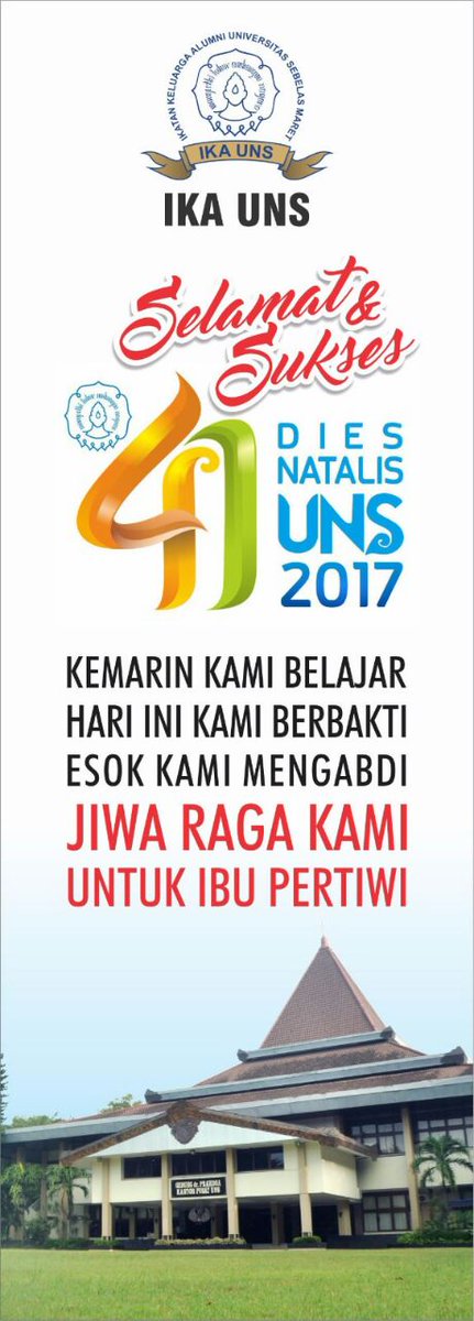 Selamat Ulang Tahun ke 41 UNS tercinta. Tetaplah bertengger di Cluster 1 Perguruan Tinggi di Indonesia ...