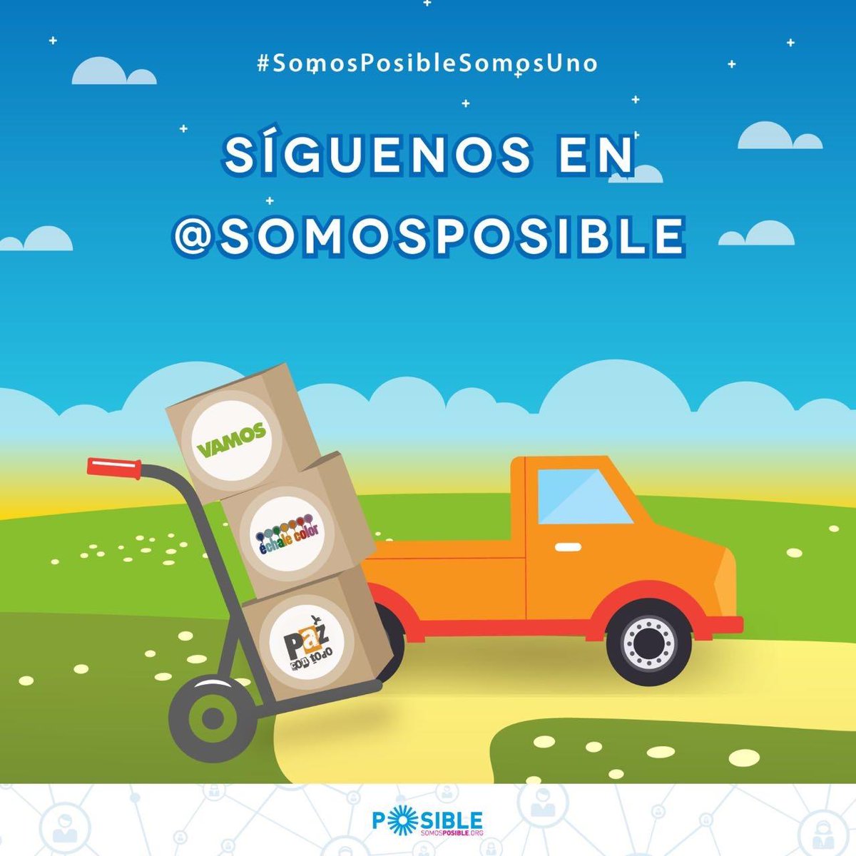 pazcontodo's tweet photo. Síguenos para que no te pierdas ningún detalle sobre nuestros futuros proyectos y actividades. @SomosPosible #SomosPosibleSomosUno https://t.co/z4FJNYVnYI