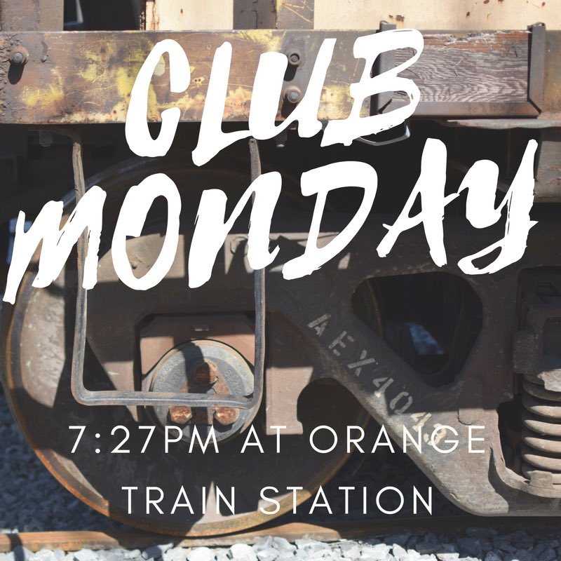 OrangeYL's tweet photo. club in t-minus 3 days!! monday, 7:27 @ the train station https://t.co/xH7xsY90ll