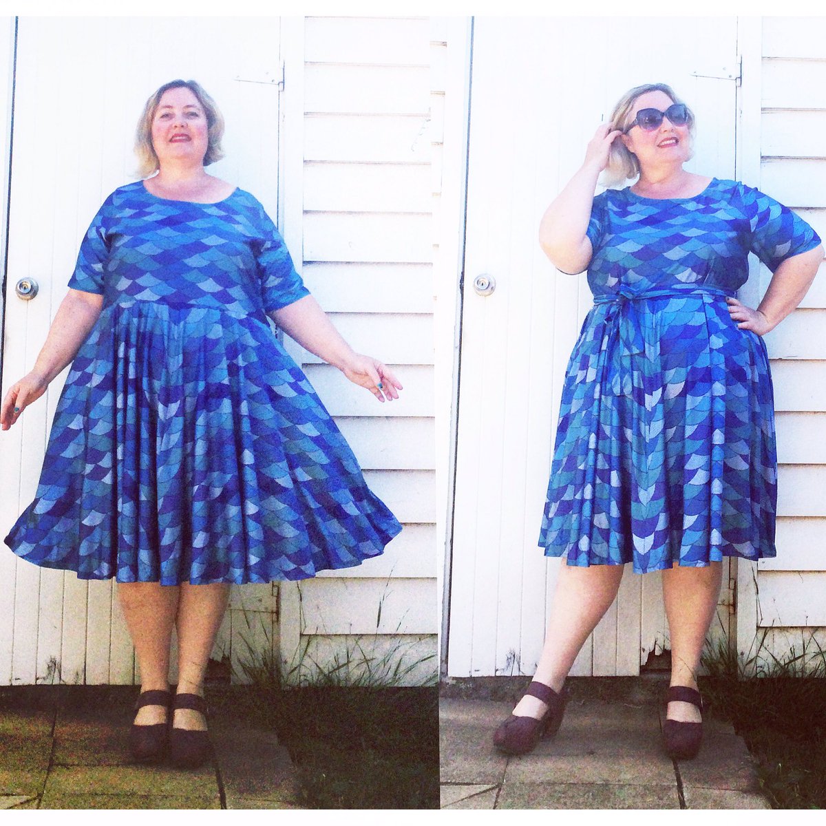 joolzfashion's tweet photo. Blue Scales dress, with and without the sash. #plussizefashion #plussizedress #thenauticalcollection #indiefashion https://t.co/sk7alLaDPJ