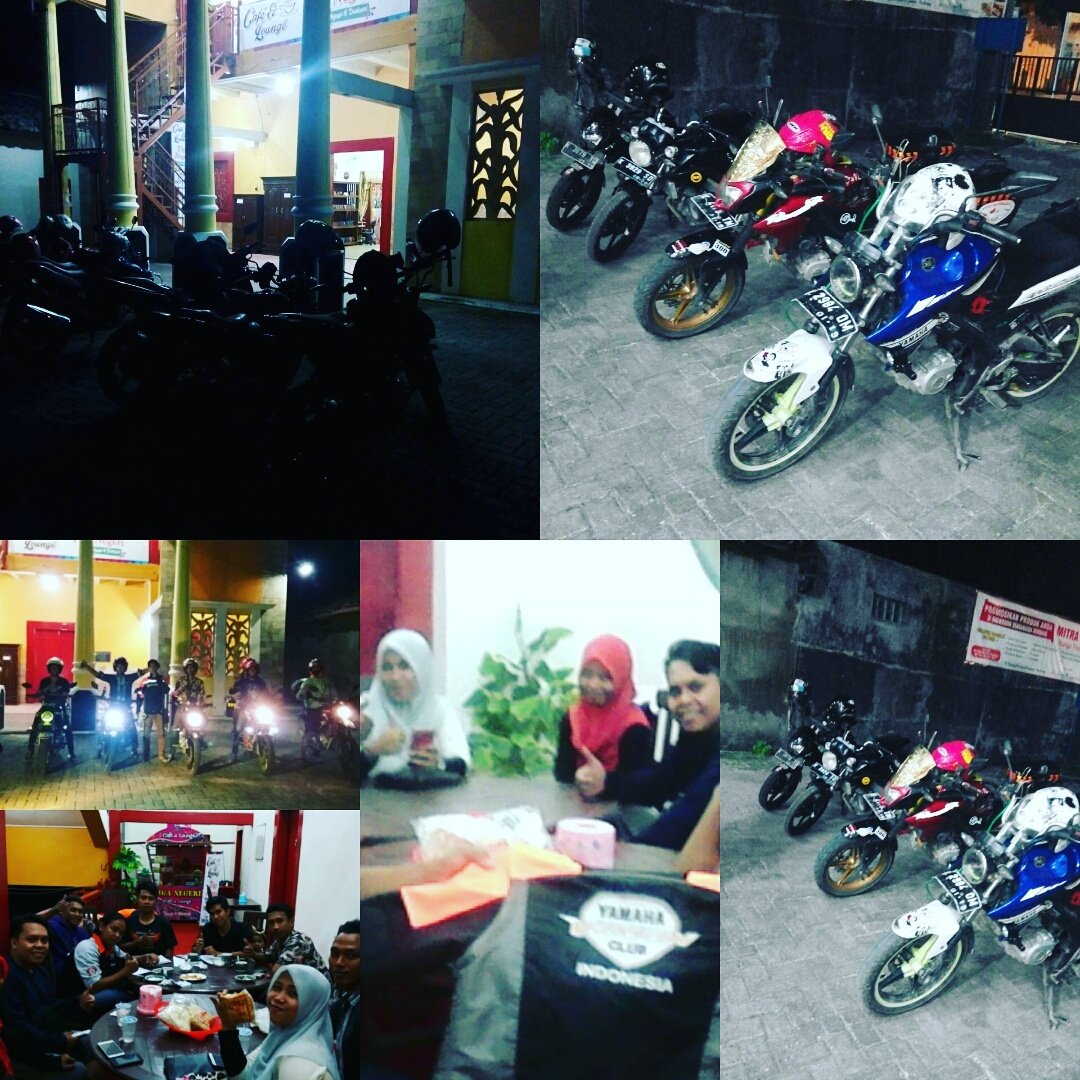 Komunitas motor yamaha
Ngopi dan diskusi di cafe 3 negeri...
Jl.untung suropati no27 lasem