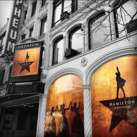 HamiltonMusical's tweet photo. Tonight, @shnsf is the newest room where it happens. #Hamiltour has arrived in San Francisco. #HamiltonSF #FirstPreview https://t.co/Il9bzARhvc