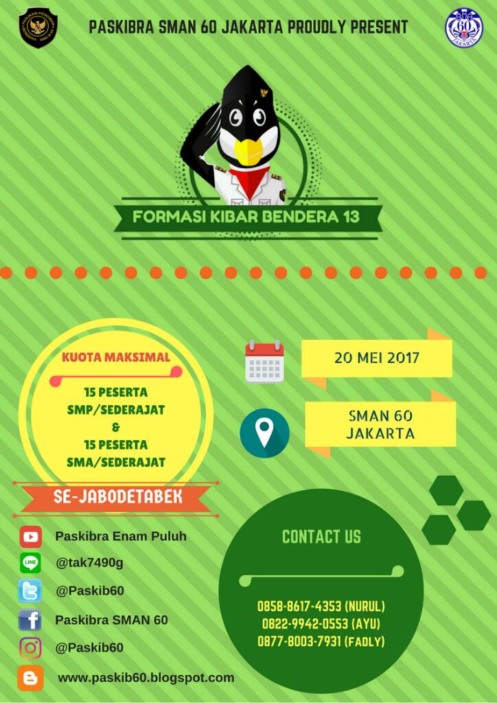 Selamat Pagi, Salam Paskibra!
[ PASKIBRA SMAN 60 JAKARTA PROUDLY PRESENT]  FORKIBA 13th!

Jangan sampai ketinggalan.