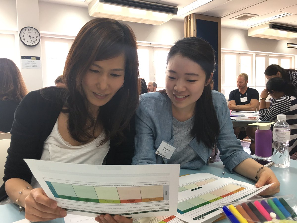 edu_shughes's tweet photo. Day 3: Slowly becoming WIDA-minded, feeling better, #learningtogether #widaintl #knightsrok @jeongl7 @GSISKorea https://t.co/DpmFz1ZqgA