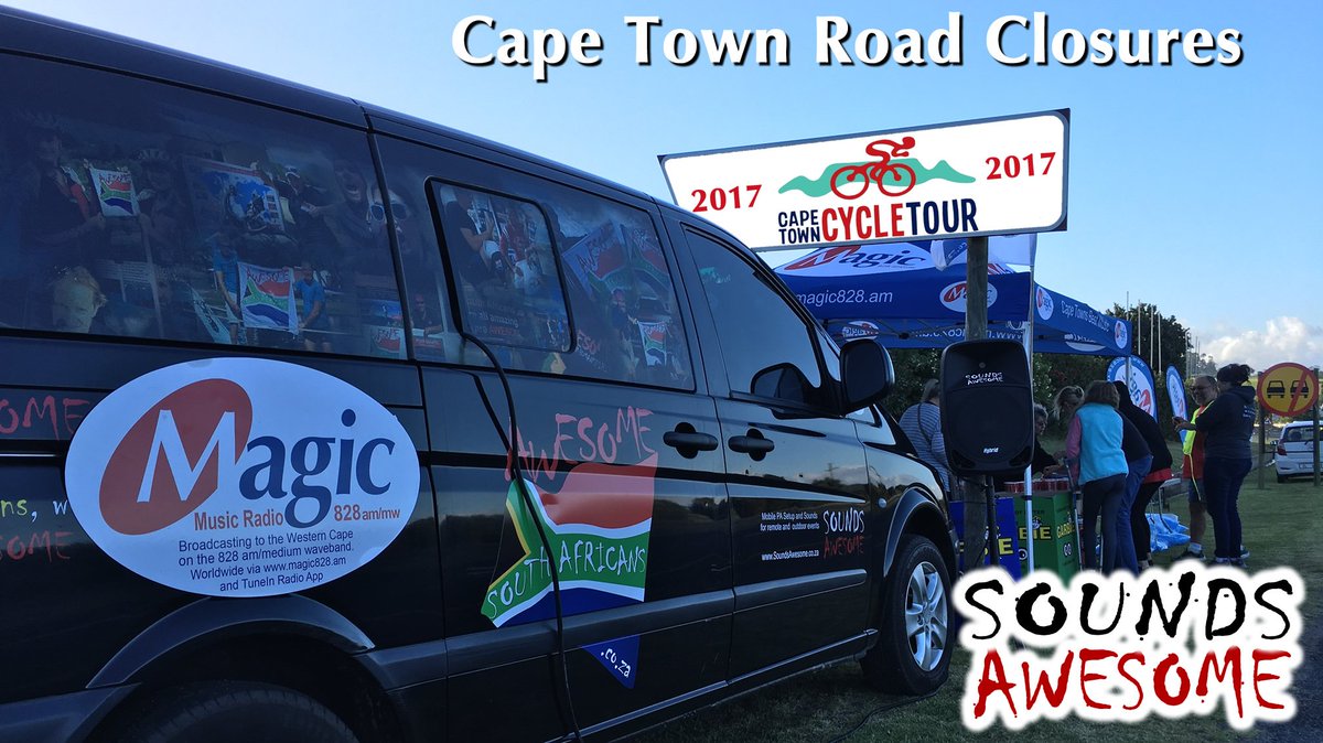 Magic828am's tweet image. magic828.co.za/cape-town-cycl… Cape Town Road Closures link &amp;amp; @Magic828am is at @CTCycleTour with @AwesomeSAonline 2km outside Simonstown
