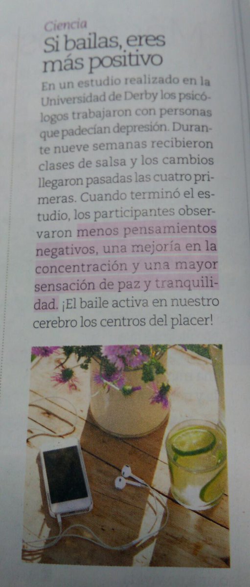 salsaragonOrg's tweet photo. Si #bailas eres más positivo. El #baile activa en el cerebro los centros del #placer! #TerapiaDeBaile #Salsaragon https://t.co/DBFi1LDhmk