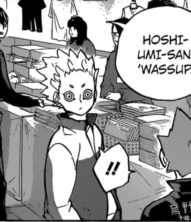 thefrenchmint's tweet photo. He looks like he's trying to hypnotize people #Haikyuu https://t.co/aCqc5eHIIm