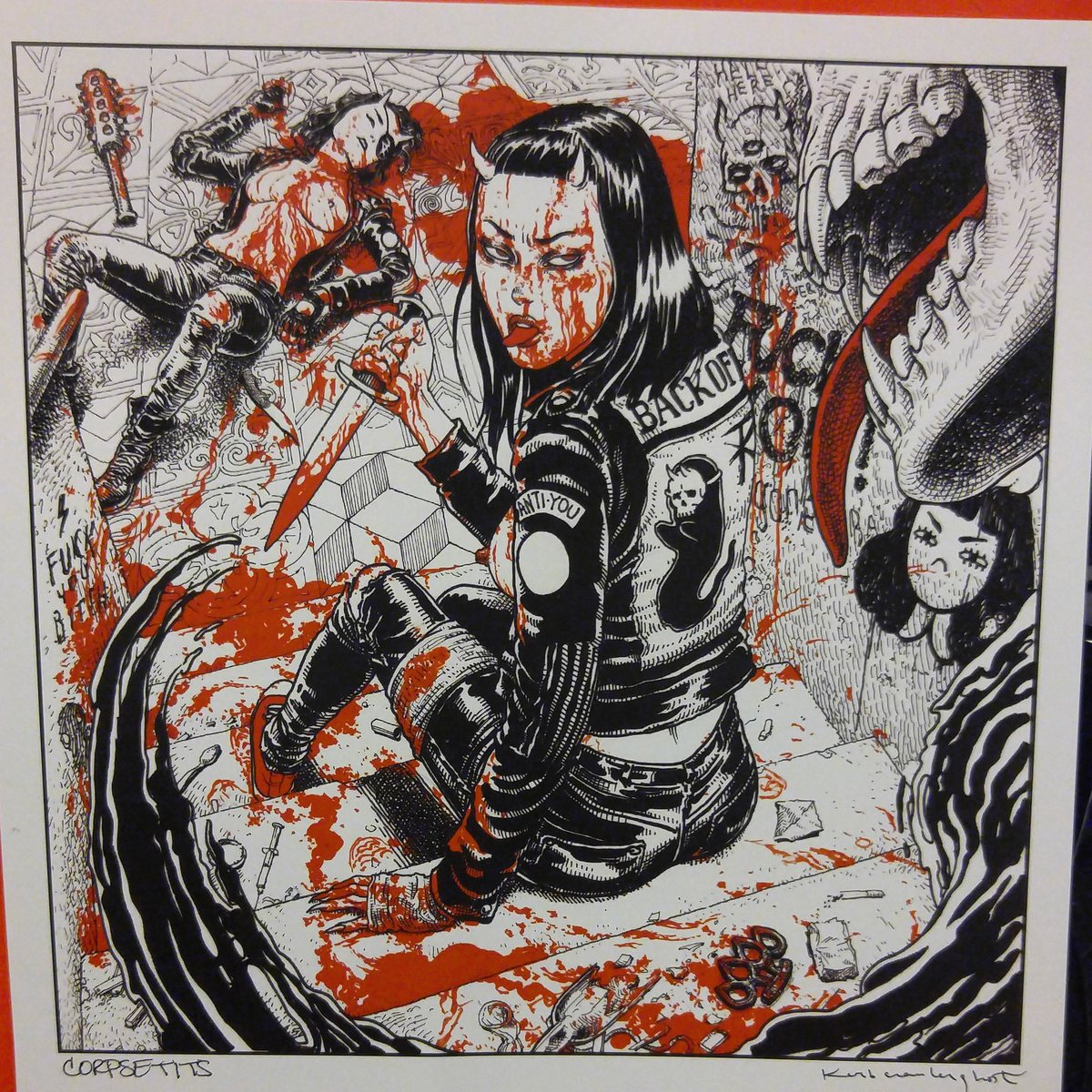 BlankValleyFilm's tweet photo. Received my "CorpseTits Art Tribute" print today. A collaboration between @corpsetits and @kerbcrawlerghost. So dope! 💀❤🔪👹 #corpsetits https://t.co/2z1nNmT1Ob