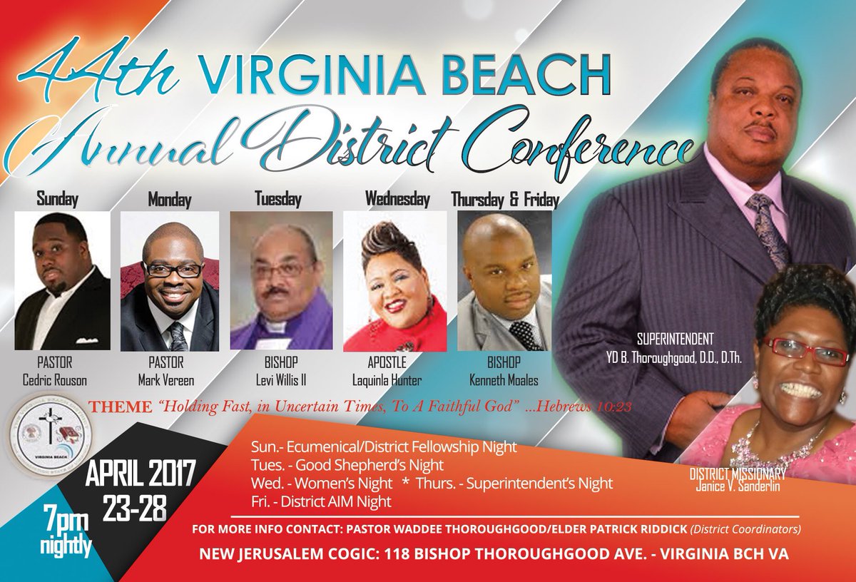 Patrick_Riddick's tweet photo. Make plans 2 attend the VA Beach Dist. Conf.; U do not want 2 miss this power packed week of fellowship &amp; worship! https://t.co/cKPGxgc4oU