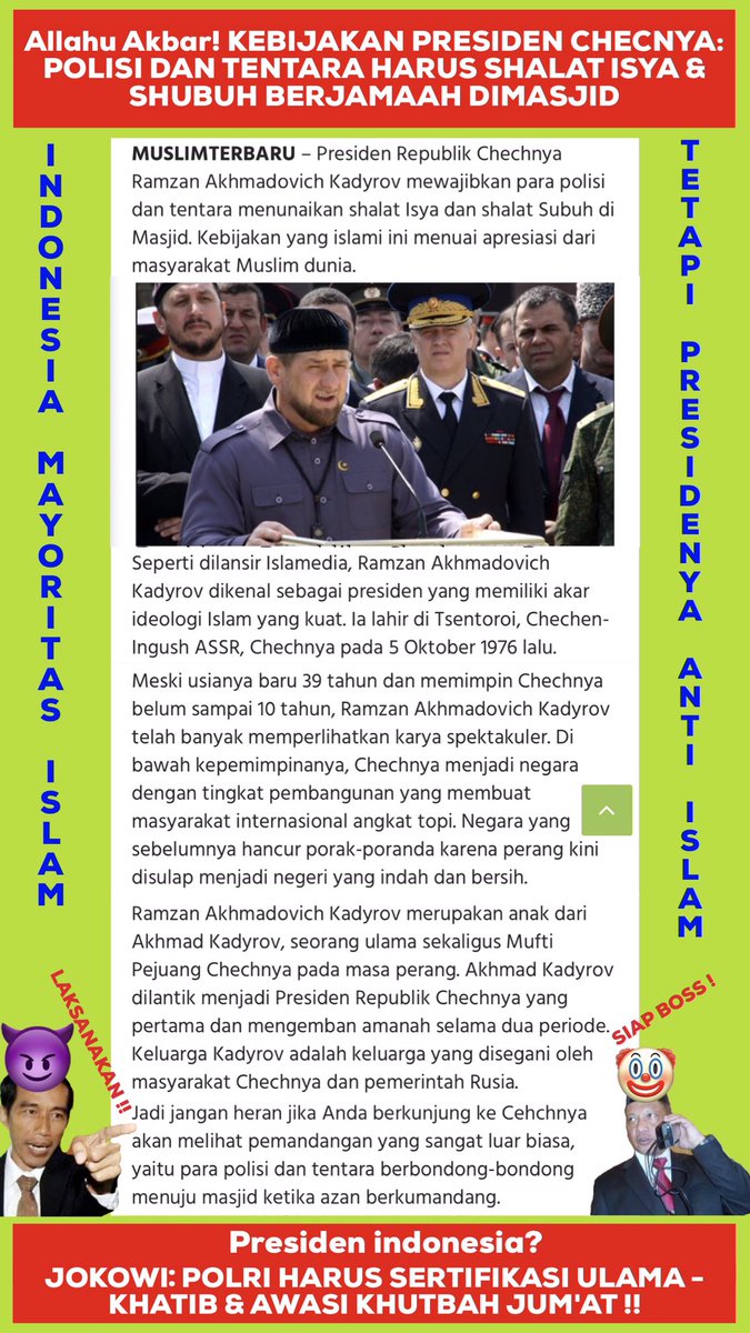 DemianTIRO's tweet photo. 🤔Hmmm 🤔
Kapan ya Indonesia punya Presiden yg begini?
Antum pengen?
Yuk berdoa & berjuang, kt Taati Allah, Taati Rasul & Ulama
#BackToQuran https://t.co/bSYt5mxCto