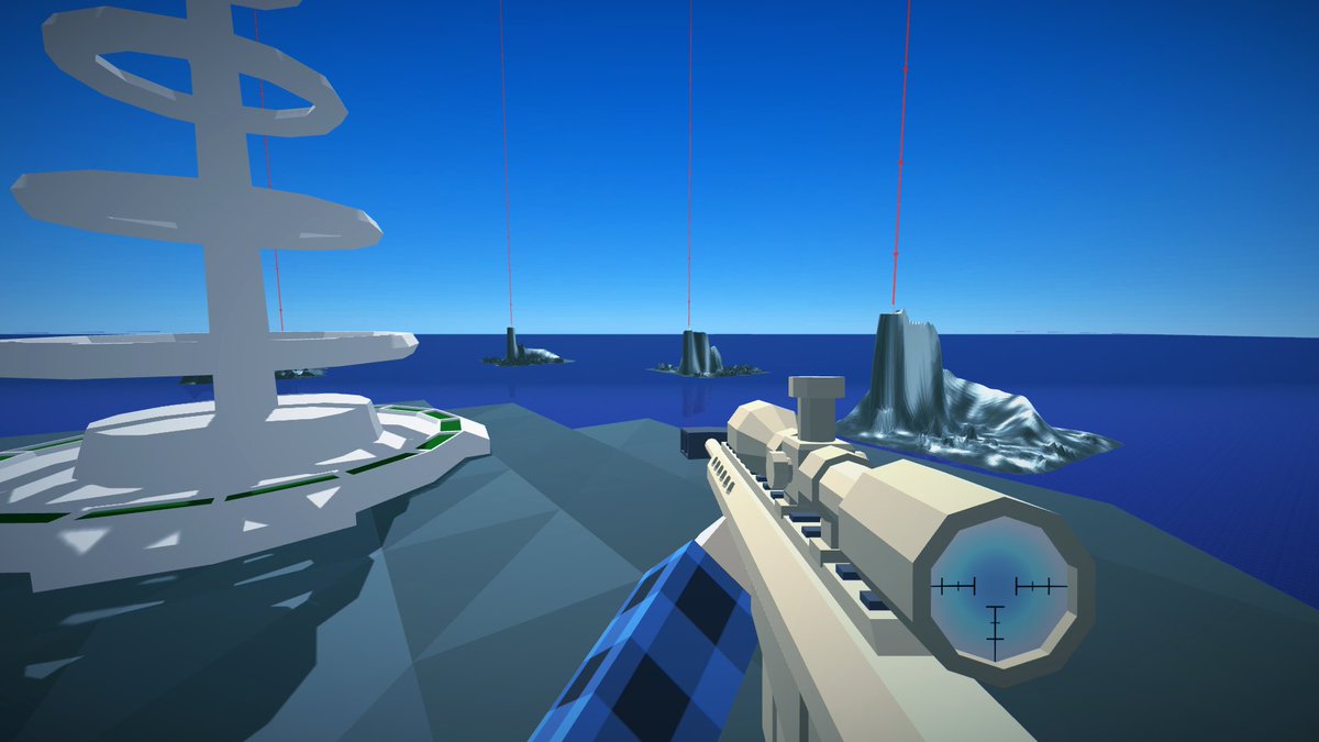 Great day to glide between islands, blowing up powerstations. #screenshotsaturday #lowpoly #indiedev
#gamedev #madewithunity #unity3d