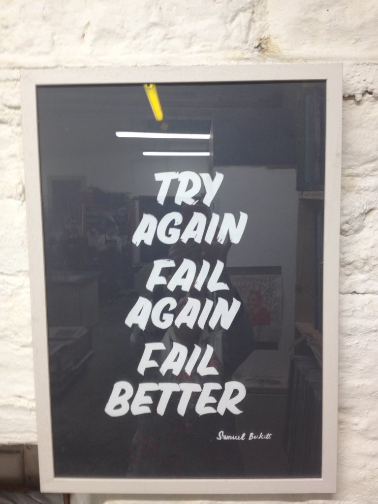 froccupyfashion's tweet photo. Wise words from #samuelbeckett @DamnFinePrint print mania 💚 #froccupy #damnfineprint #screenprint #art #print #create #fashion #logo #screen https://t.co/t40W2SEnaz