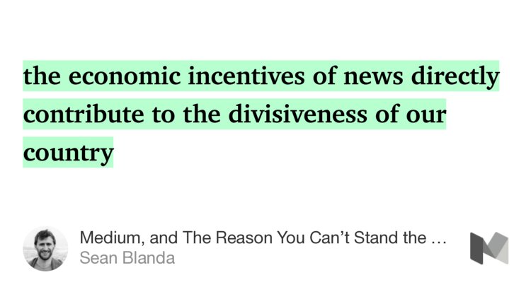 srinath_987's tweet photo. “Medium, and The Reason You Can’t Stand the News Anymore.” — @SeanBlanda https://t.co/zLCbmbrQ7S https://t.co/iIthUDfo1m