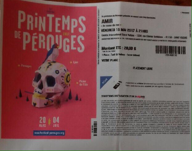 FloFlo2M's tweet image. J'ai ma place pour le concert d'Amiiiiiiirrrrrrr!!!!!! Trop contente 😁🎉🎊 @Amir_Off #PrintempsDePerouges