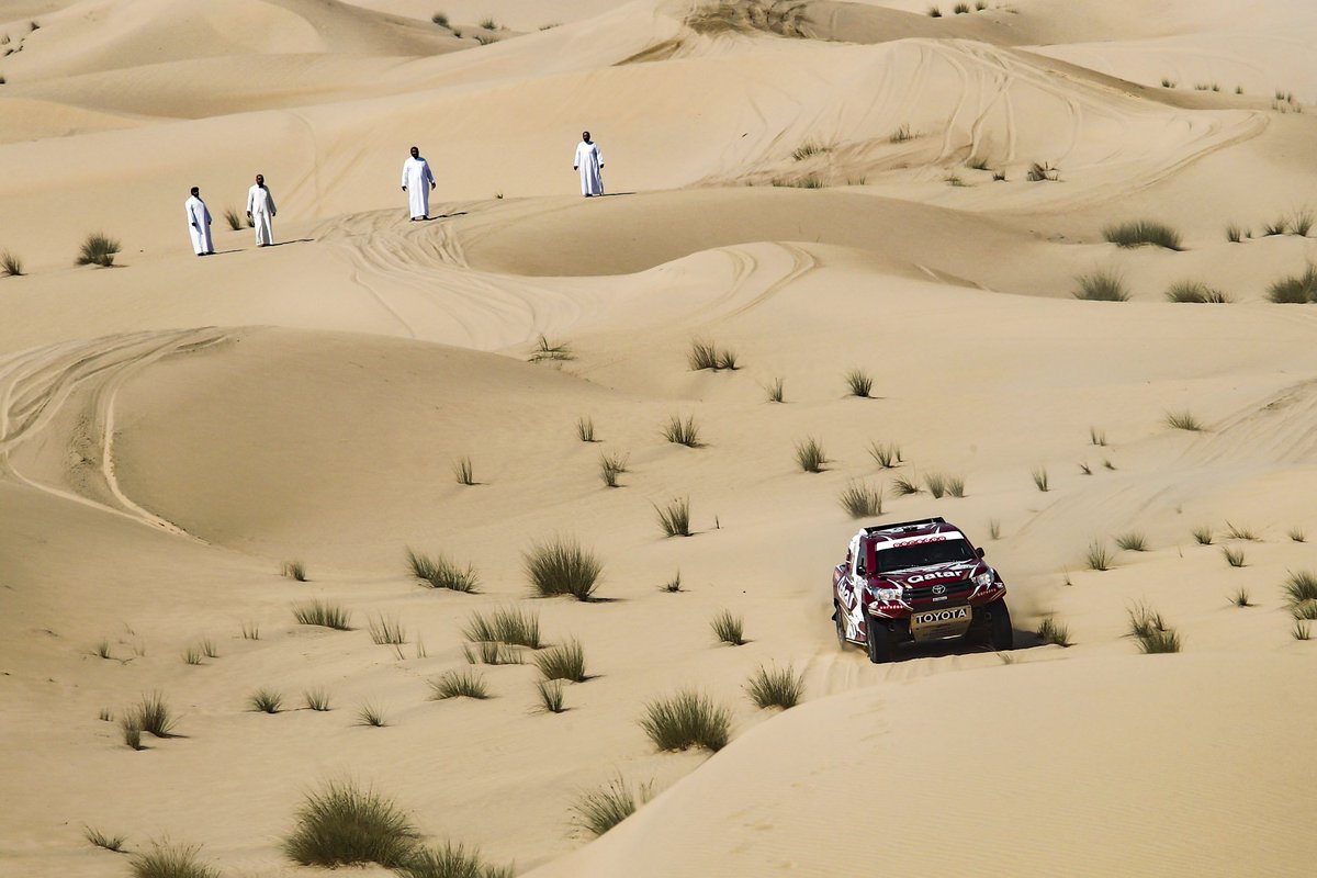 Winning final stage <a href="/AlAttiyahN/">Nasser S Al Attiyah</a> extends margin to 14mins 57secs from <a href="/khalidbinfaisal/">Khalid F Al Qassimi</a> <a href="/AbuDhabiRacing1/">Abu Dhabi Racing</a> with Mohammed Abu Issa 3rd #DubaiBaja