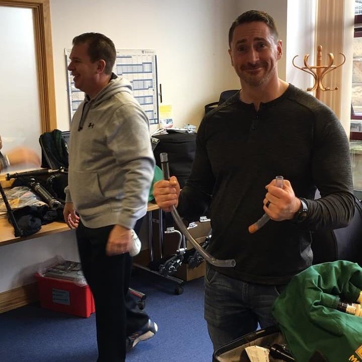 trapdri's tweet image. Northern meeting Gold Medal runner up and Toronto police Pipe Major Sean McKeown fully armed with TrapDri moisture control 
#Bagpipes