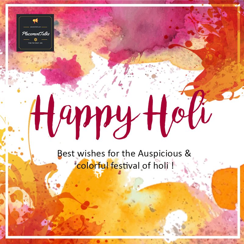 placementtalks's tweet image. Holi is all about colors, water balloons and gujiyas. So, enjoy the day to the fullest. Have a #HappyHoli