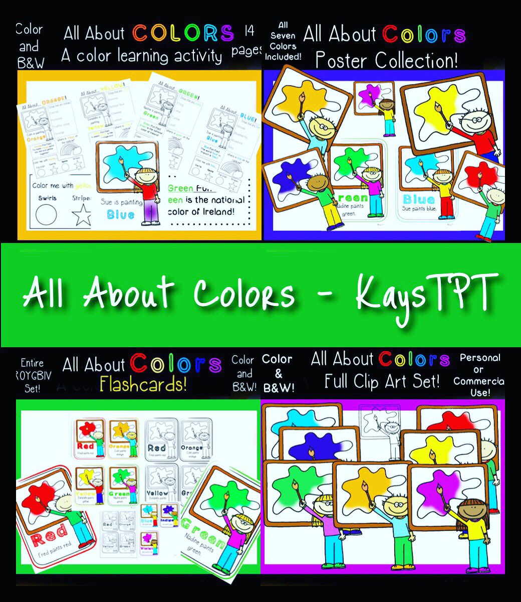 KaysTPT's tweet image. Join SueBlue, FredRed and their pals! teacherspayteachers.com/store/Kays-tpt #tpt #teacherspayteachers #teachingcolors