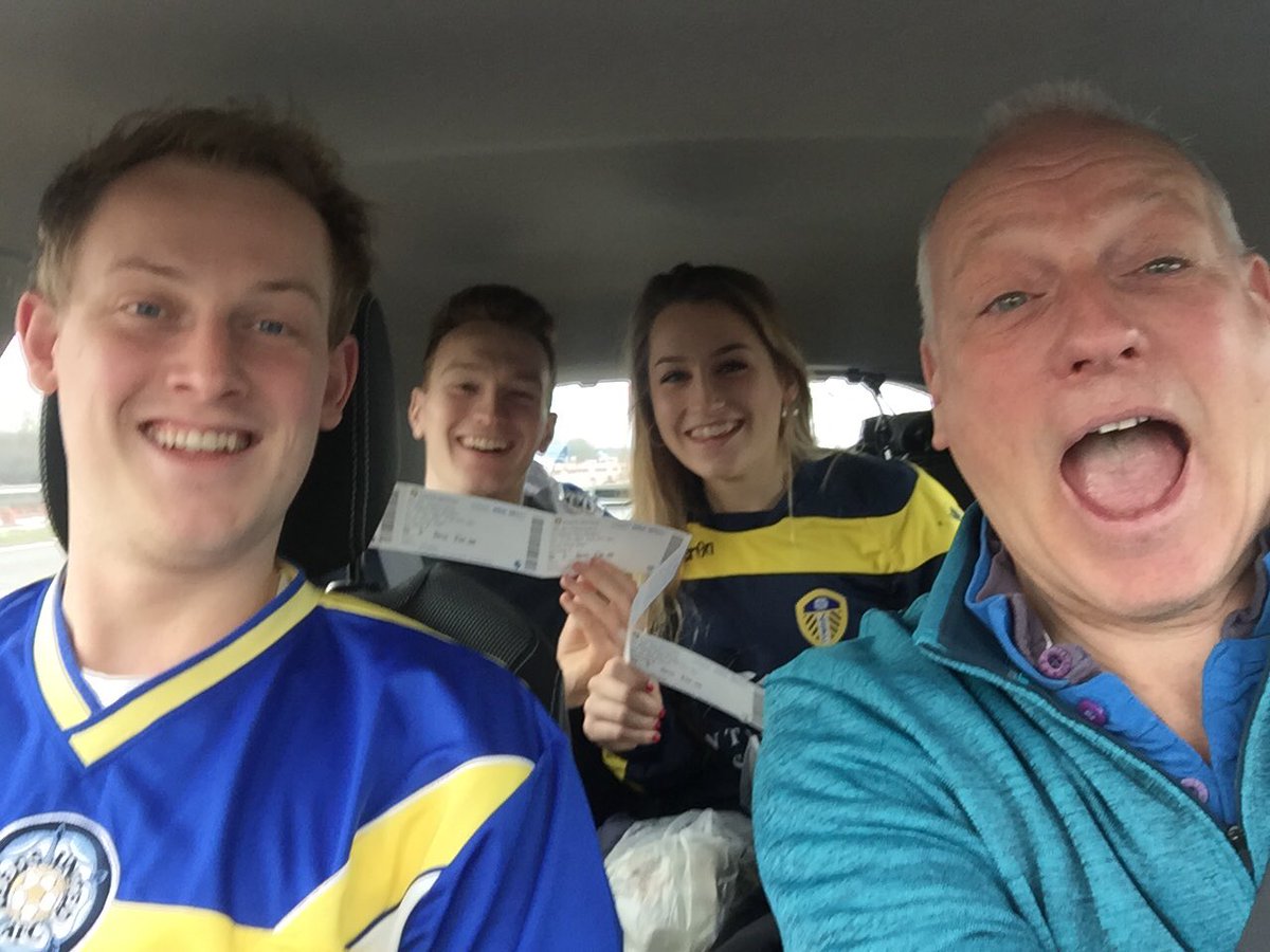 HowardKellett's tweet photo. Elland Road is the only place for us! First game #lufc game for Damaris with @zachkellett &amp; Will R #alaw #MOT https://t.co/x9eMYgIChG