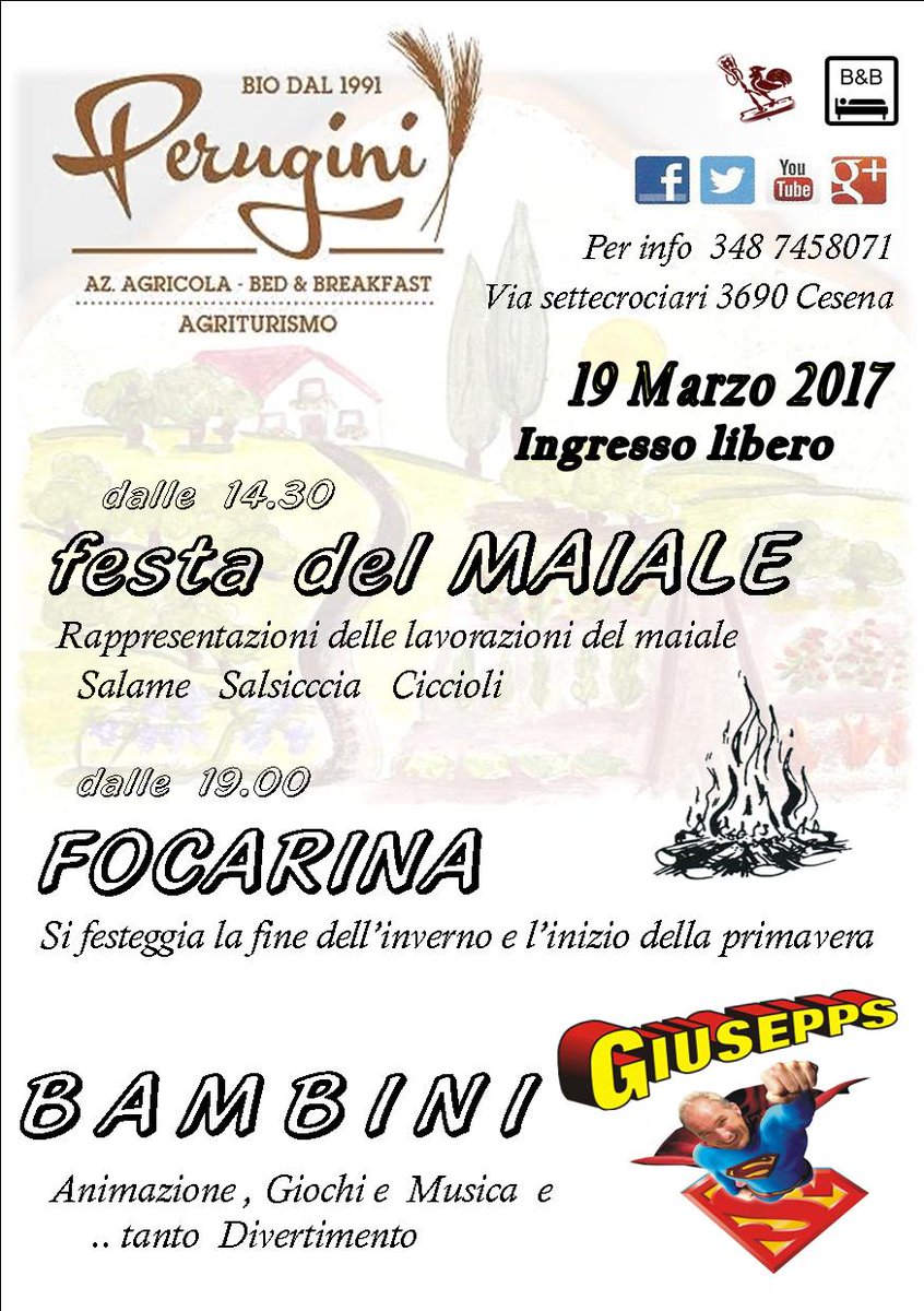 bioperugini's tweet photo. Domenica 19 marzo #focarina #maiale #giusepps #festadelpapa #bimbi #giochi #divertimento #cesena #settecrociari #food #b info 348 7458071 https://t.co/cjiXw64efj