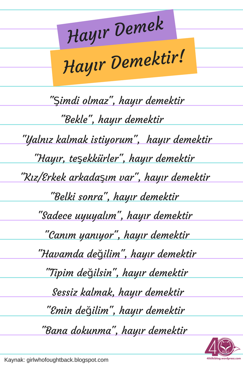 40tilki_Kadin's tweet photo. Partnerinin rızası olmamasına ve itiraz etmesine rağmen yapılan davranışlar #flörtşiddeti 'dir. #cinselşiddet #hayırdemekhayırdemektir https://t.co/1QQlWFqLZ7