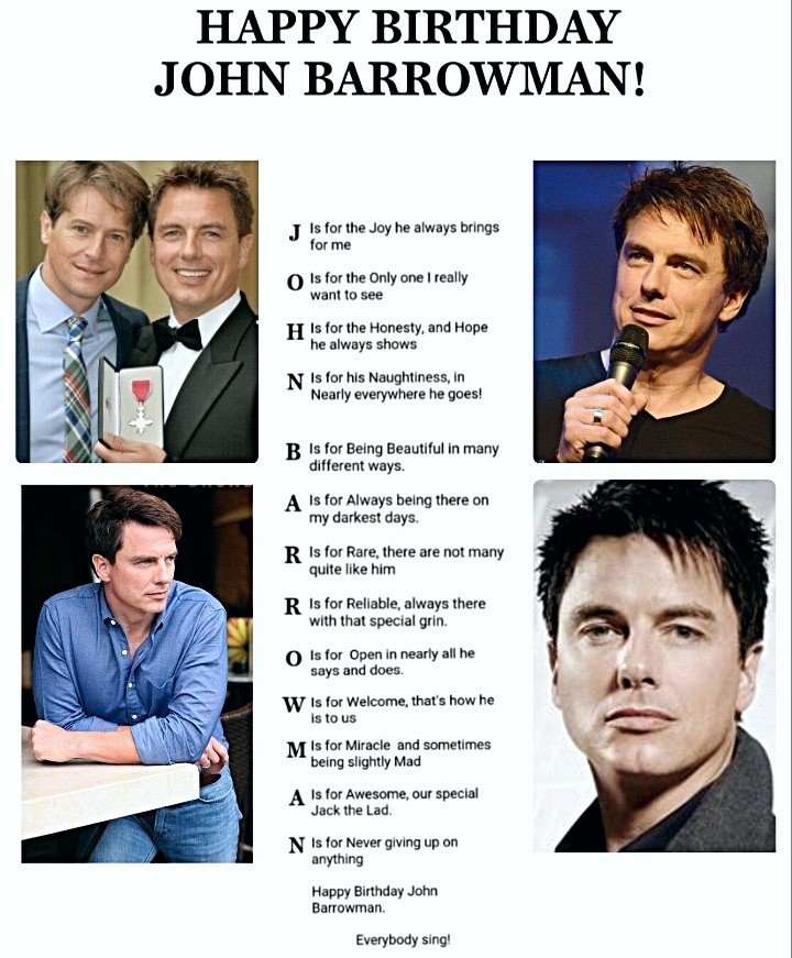 Happy Birthday Mr John Barrowman!! I hope you have a wonderful magical day. Here\s to another 50!   