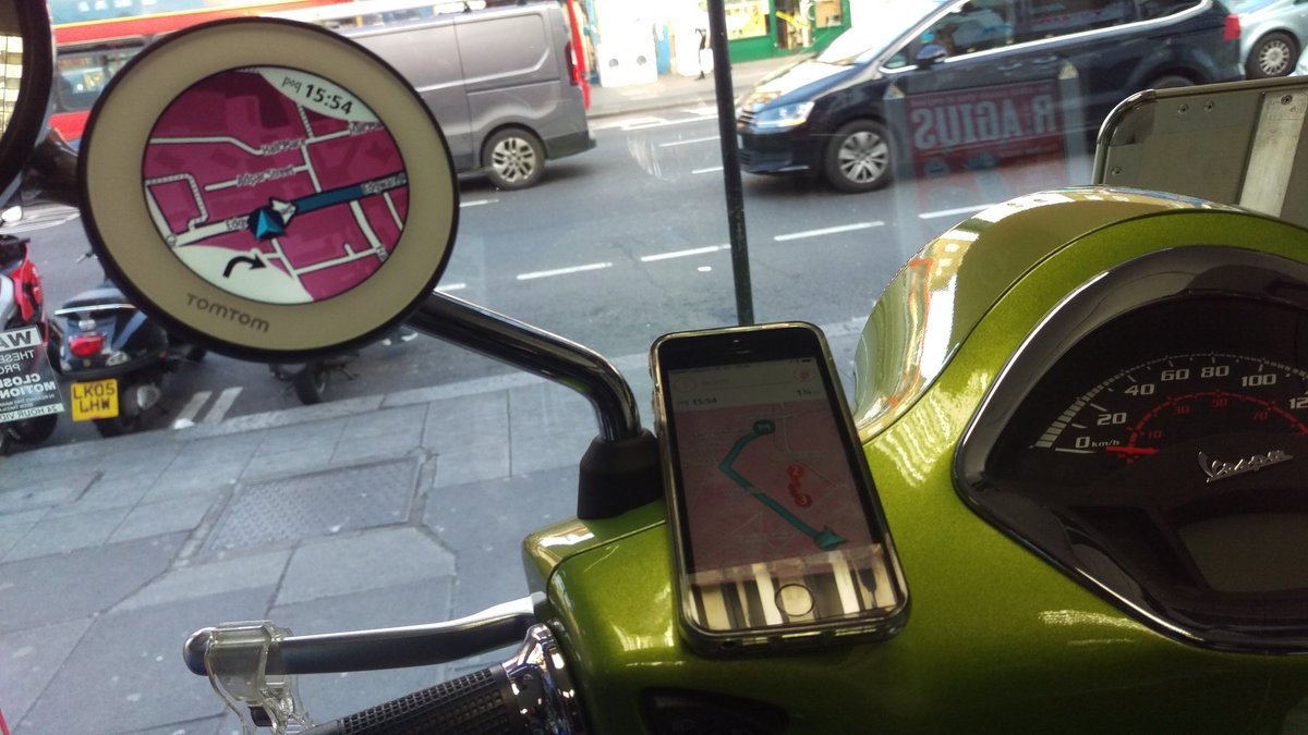 #NeverGetLost  with this new #satnav #tomtomvio clips on/off your #mirror or #handlebargrip fits most models #vespa #scooter #motorbike #map