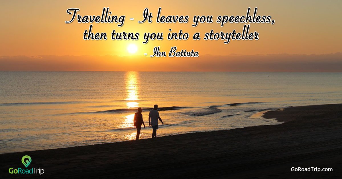 goroadtrip_ind's tweet image. Travelling - It leaves you speechless, then turns you into a storyteller - Ibn Battuta.

#Quotes #TravelQuotes