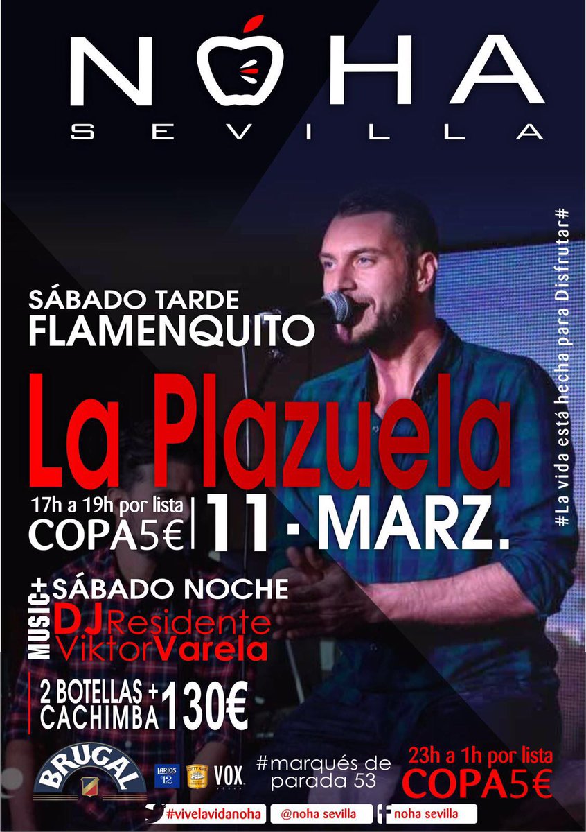 Esta tarde no podéis faltar! Estaremos en <a href="/NohaSevilla/">Noha Sevilla</a> cuando cae la tarde para que os vayáis a cenar con buen rollito! Os esperamos!