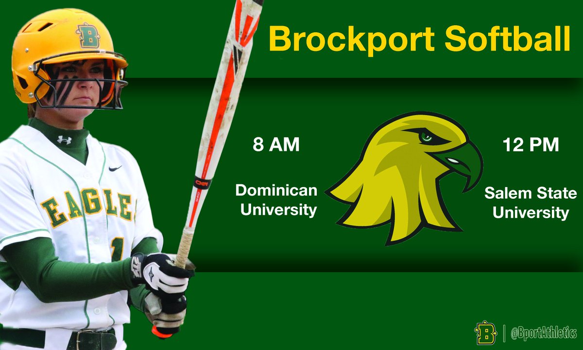 ⚾️: <a href="/BPortSball/">Brockport Softball</a>  vs Dominican University &amp; Salem State University
📍: Florida
🕖: 8 A.M. &amp; 12 P.M.
📈🎥: portal.stretchinternet.com/brockport/#   
#TalonsUp