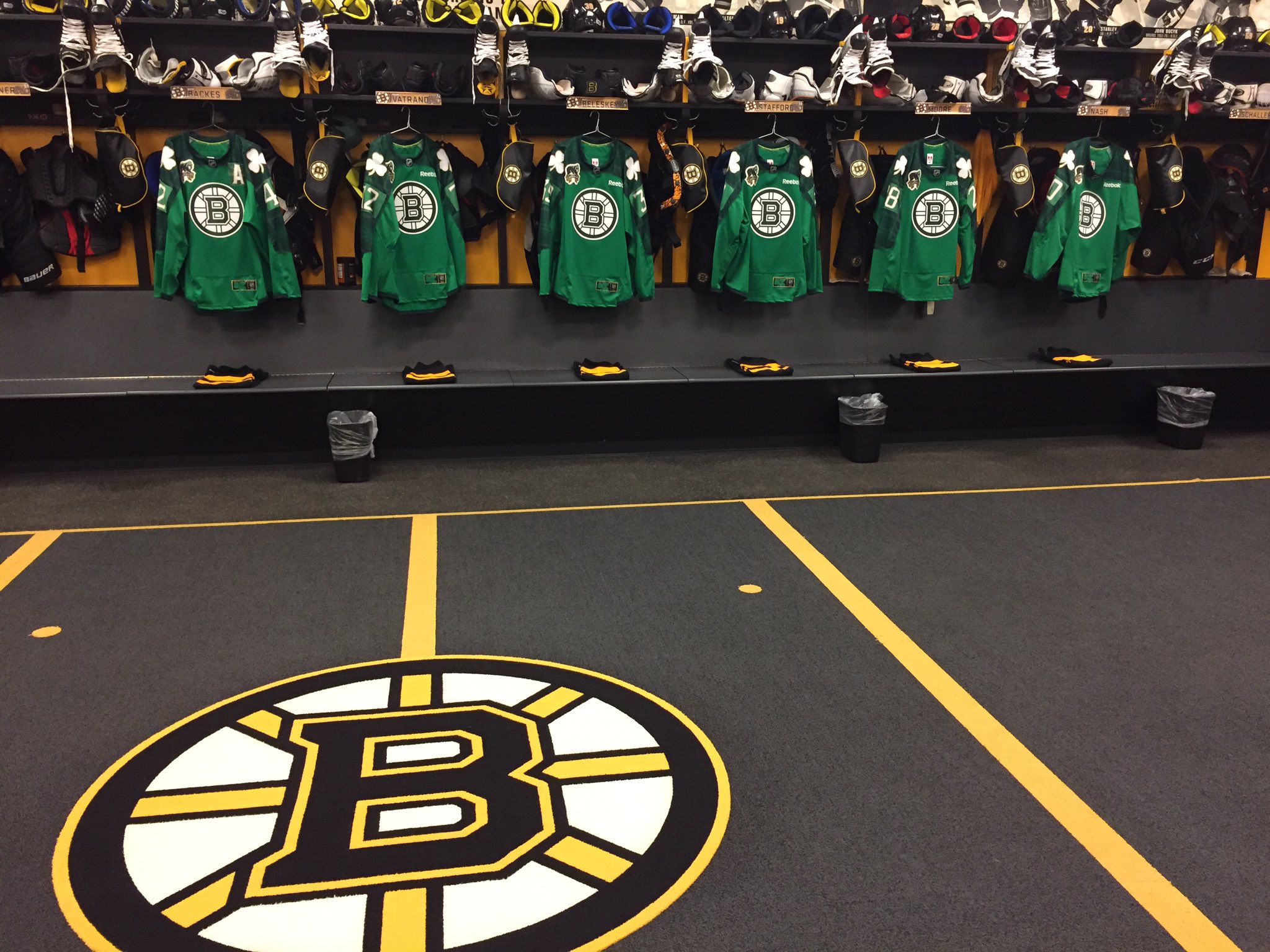 The Bruins' St. Patrick's Day jerseys are here, and no, there's nothing  wrong with your computer screen