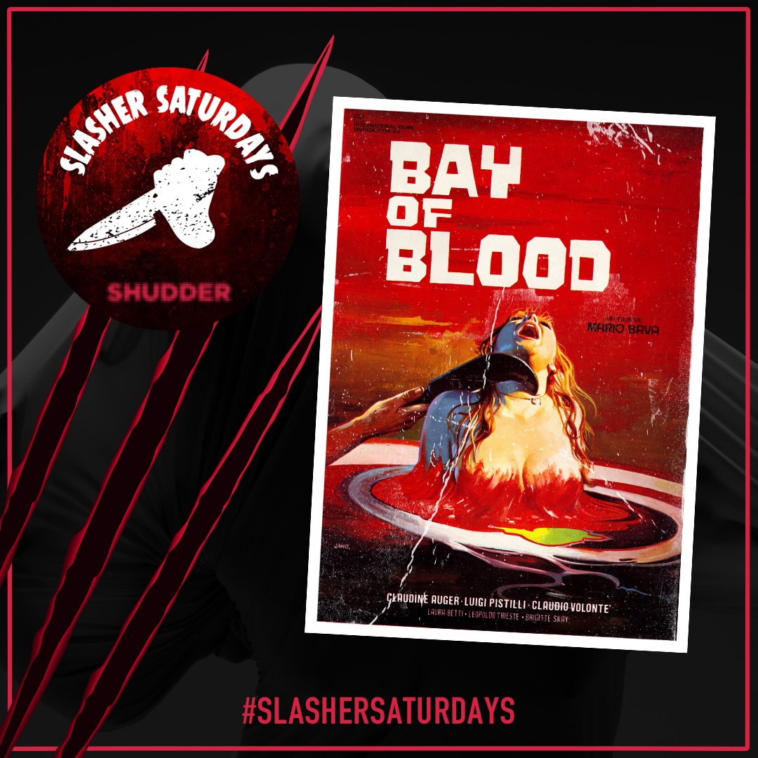 Shudder's tweet photo. Did you forget? It's time for #SlasherSaturdays latest pick: #BayOfBlood. Come find us when you're done! https://t.co/5jOyZBAnm9