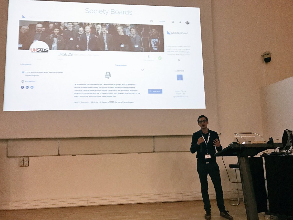 Promoting the <a href="/SpaceBoardEu/">SpaceBoard</a> space community network platform. <a href="/maxsixdeniers/">Maxime Sixdeniers</a> at #SpaceUpISU. Join at spaceboard.eu now!