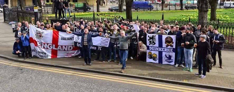 AwayDays_'s tweet image. Grimsby and Eendracht Aalst fans who has come over to support Grimsby away to Leyton Orient today. #GTFC