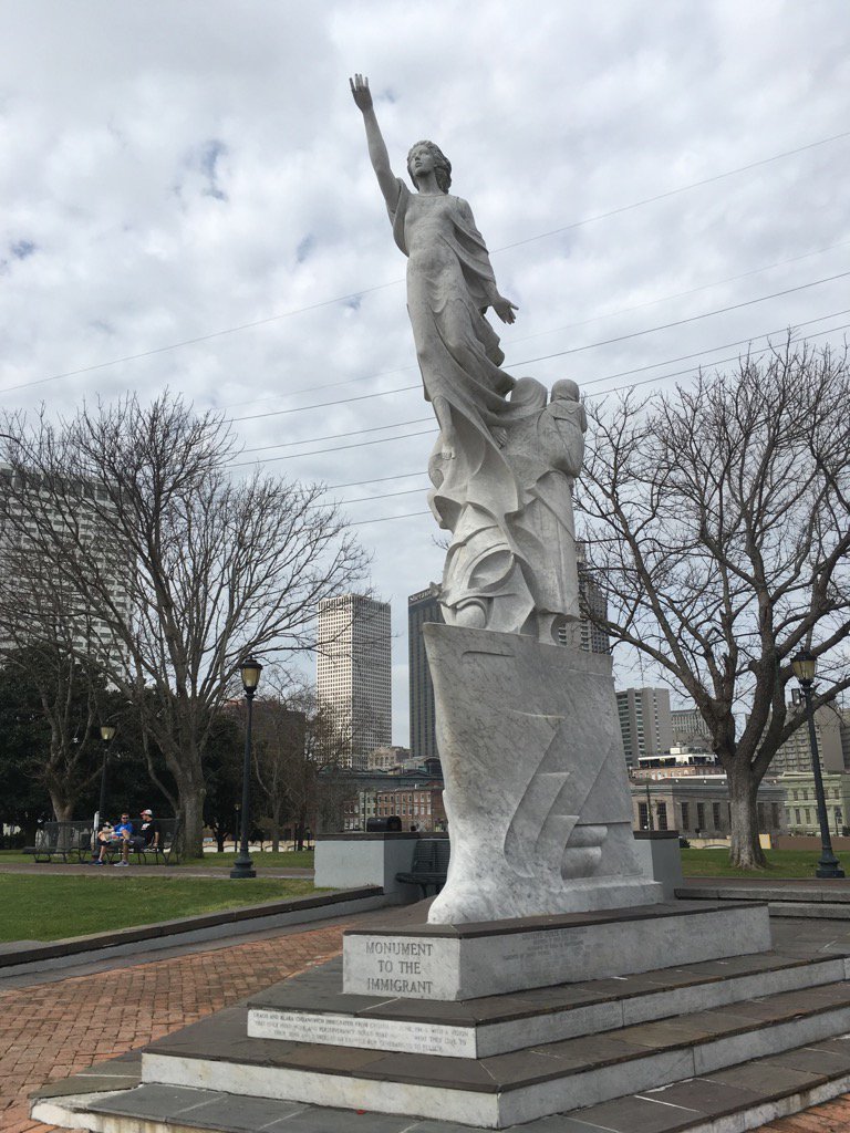 i4yberkeley's tweet photo. Inspired by this Monument to the Immigrant in New Orleans. #SAHM17 https://t.co/iOTlQSrT24