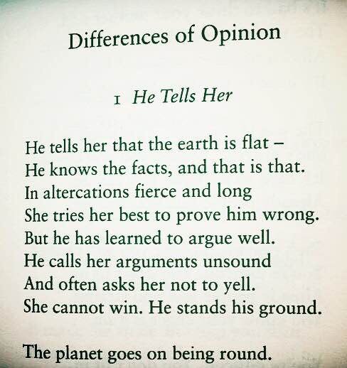 New favorite poem. (By Wendy Cope)