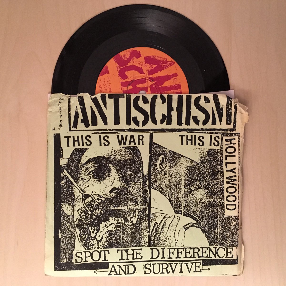 MeanOldTom's tweet photo. Nice find last night! A little of my home state's #punk history #antischism #crust https://t.co/VLVPxYK1X7