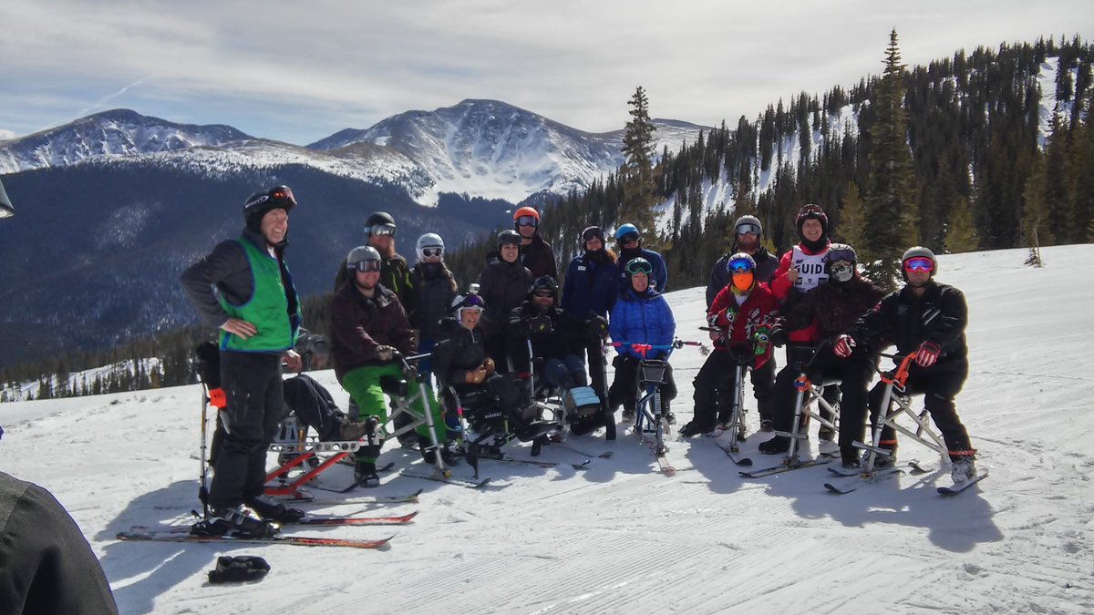 nbmanely's tweet photo. Mike and Molly Rayminds No Boundaries brought 11 heroes out to ski @NSCD @WinterPark what a thrill !! @9NEWSWeather @9NEWS #HeyNext https://t.co/Ko402NxuX0