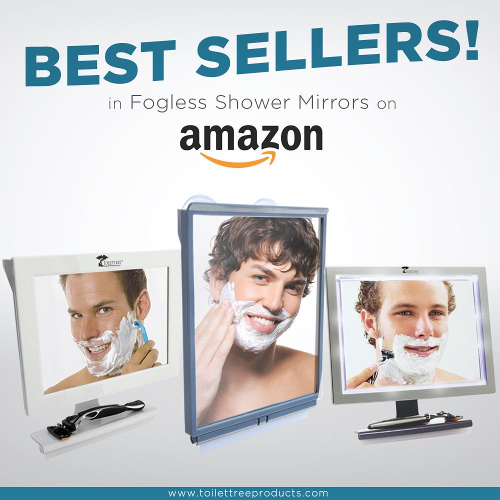 ToiletTreeProd's tweet photo. Our three #Fogless Shower #Mirrors are in the top 10 Best Sellers in their category on #Amazon! Find out why: https://t.co/YUuZsoe46p https://t.co/cRlAwFHMR3