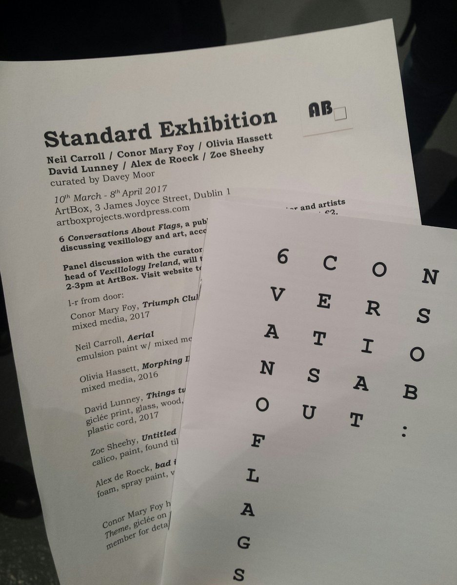 funoclock's tweet image. I would like to FLAG this exhibition at @ArtBoxProjects. It's way above STANDARD #notvexedbyvexillology
