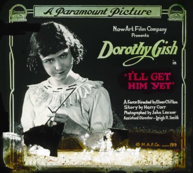 SilentRevue's tweet photo. #DorothyGish, "I'll Get Him Yet", 1919. Him being Richard Barthelmess. #botd #lostfilm #checkyourattic #TCMKnittingClub https://t.co/43CHCwJrg0