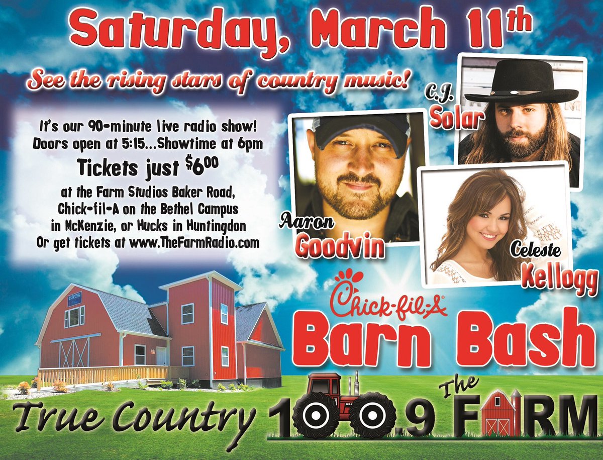 CelesteKellogg's tweet photo. Huntingdon, TN TONIGHT! Barn Bash @6pm CST @KellyandKenShow! Tickets: https://t.co/q3U3W5KN2S Listen live: https://t.co/ByyvDQ8580 https://t.co/IOYsQ997L0