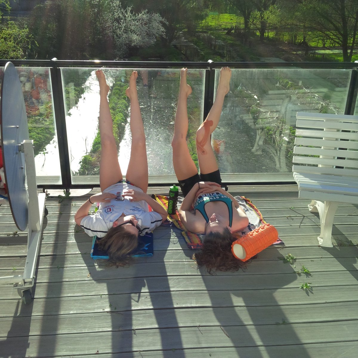 SwimCoventry's tweet image. Lauren Cox and Maddy Fox preparing well for their finals later in Lyon