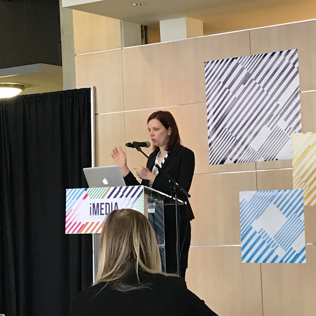 BrittPitruniak's tweet photo. Loving @jenniferhollett keynote on twitter & hashtags #iMEDIA17 #creatingmovements https://t.co/oreKBidNlP