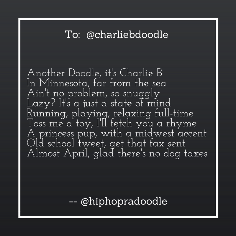 hey, @charliebdoodle - thanks for the follow!  I made a rap for you: